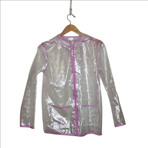 Cat & Jack Iridescent Clear Rain Coat – Girls XL (14)